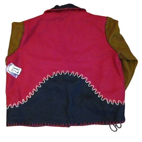 Midnight Velvet Womens Wool Blend Jacket Western Sedona Lagenlook Color Block 2X - Picture 4 of 5